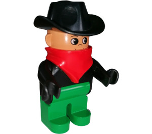 LEGO Mane met Rood Sjaal, Cowboy Hoed Duplo-figuur