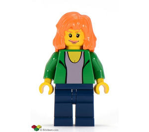 LEGO Mary Jane med Grön Jacka Minifigur