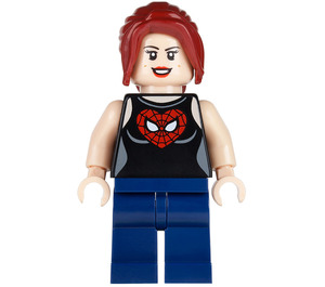 LEGO Mary Jane mit Spiderman Gesicht im Herz Minifigur