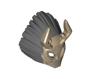 LEGO Mask with Horns and Tribal Markings with Gray Mane (37161)