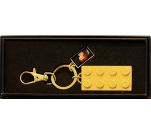 LEGO Masters 2x4 Gold Metal Keychain (SDCC2023-9)
