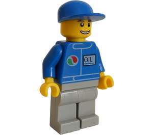 LEGO Monteur met Blauw Shirt met Octan logo Minifiguur