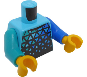 LEGO Medium Azure Boy - Medium Azure Top Minifig Torso (973 / 76382)