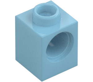 LEGO Medium Azure Brick 1 x 1 with Hole (6541)