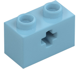 LEGO Mittleres Azure Stein 1 x 2 mit Achsloch ('+' Öffnung und Unterrohr) (31493 / 32064)