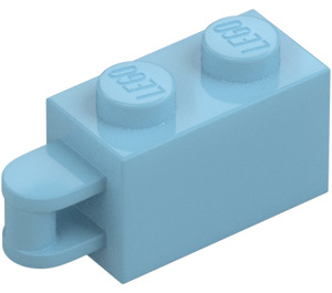 LEGO Medium Azure Brick 1 x 2 with Hinge Shaft (Flush Shaft) (34816)