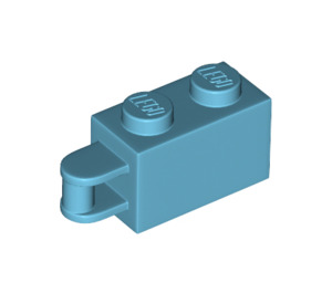 LEGO Medium Azure Brick 1 x 2 with Hinge Shaft (Flush Shaft) (34816)