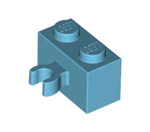 LEGO Azure moyen Brique 1 x 2 avec Verticale Agrafe (Ouvrir le clip 'O') (42925 / 95820)