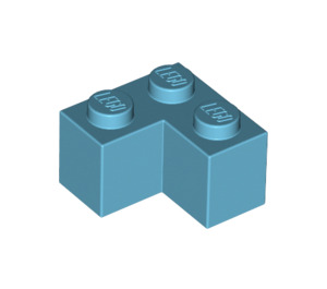 LEGO Medium Azure Brick 2 x 2 Corner (2357)