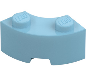 LEGO Azzurro medio Mattoncino 2 x 2 Rotondo Angolo con intaglio per bottoncino e lato inferiore rinforzato (85080)