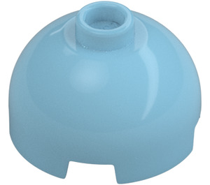 LEGO Medium Azure Brick 2 x 2 Round with Dome Top (with Axle Holder) (3262 / 30367)