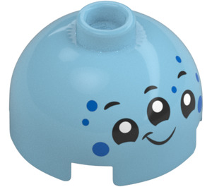 LEGO Medium Azure Brick 2 x 2 Round with Dome Top with Three Eyes (Hollow Stud, Axle Holder) (3262 / 106086)