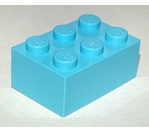 LEGO Azure Moyen Brique 2 x 3 (3002)