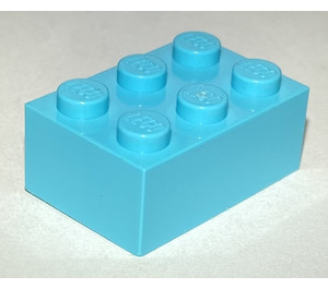 LEGO Mittleres Azure Backstein 2 x 3 (3002)