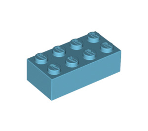 LEGO Medium Azure Brick 2 x 4 (3001 / 72841)