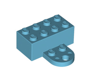 LEGO Medium Azure Brick 2 x 4 Magnet with Plate (35839 / 90754)
