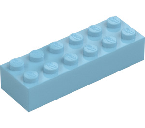 LEGO Medium Azure Brick 2 x 6 (2456 / 44237)