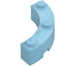 LEGO Medium Azure Brick 4 x 4 Round Corner (Wide with 3 Studs) (48092 / 72140)