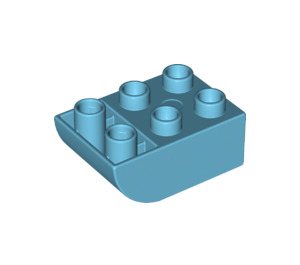 LEGO Azure moyen Duplo Brique 2 x 3 avec Inversé Pente Curve (98252)