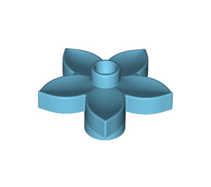 LEGO Medium Azure Duplo Flower with 5 Angular Petals (6510 / 52639)
