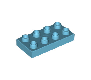 LEGO Medium Azure Duplo Plate 2 x 4 (4538 / 40666)