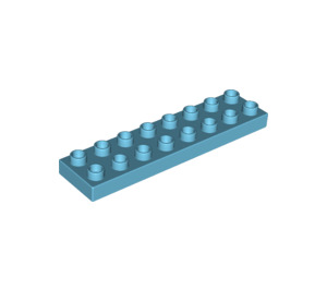 LEGO Azure moyen Duplo assiette 2 x 8 (44524)