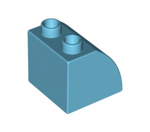 LEGO Medium Azure Duplo Slope 45° 2 x 2 x 1.5 with Curved Side (11170)
