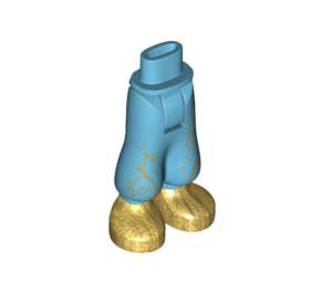 LEGO Středně azurová Boky s Baggy Šortky s Gold shoes a Květiny (35609)