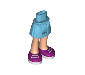 LEGO Mittleres Azure Hüfte mit Basic Gebogen Skirt mit Magenta Shoes und Weiß Laces mit dickem Scharnier (35634 / 36180)