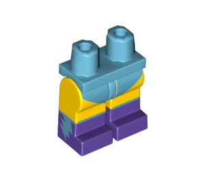 LEGO Medium Azure Minifigure Hips with Yellow Legs, Dark Purple Boots with Medium Azure Bolts Decoration (3815 / 25500)