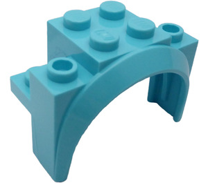 LEGO Medium Azure Mudguard Brick 2 x 4 x 2.3 with Tall Wheel Arch (18974)