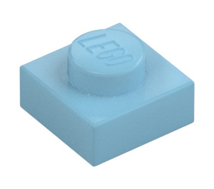 LEGO Medium azuurblauw Plaat 1 x 1 (3024 / 30008)