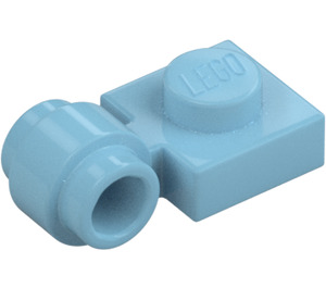 LEGO Medium Azure Plade 1 x 1 med klip (Tyk ring) (4081 / 41632)