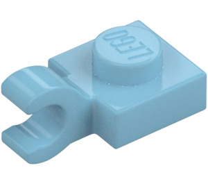 LEGO Medium azuurblauw Plaat 1 x 1 met Horizontale Klem (Dikke open 'O'-clip) (52738 / 61252)