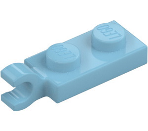 LEGO Medium Azure Plade 1 x 2 med Vandret klip på Ende (42923 / 63868)