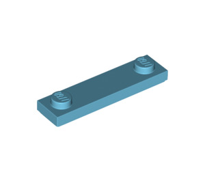 LEGO Medium azuurblauw Plaat 1 x 4 met Twee Studs met groef (41740)