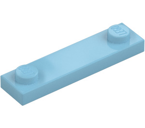 LEGO Medium asurblå Plate 1 x 4 med To Knotter uten Rille (92593)