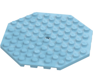 LEGO Medium Azure Plate 10 x 10 Octagonal with Hole (89523)