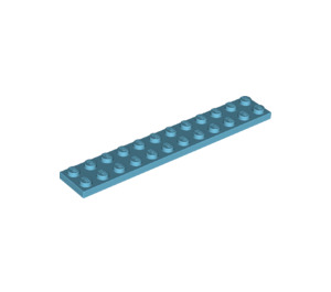 LEGO Medium azuurblauw Plaat 2 x 12 (2445)