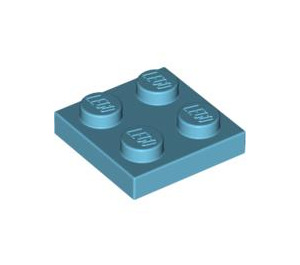 LEGO Medium Azure Plate 2 x 2 (3022)