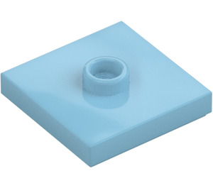 LEGO Medium asurblå Plate 2 x 2 med Rille og 1 Senter Knott (23893 / 87580)