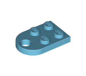 LEGO Medium Azure Plate 2 x 3 with Rounded End and Pin Hole (3176)