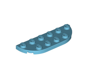 LEGO Medium azuurblauw Plaat 2 x 6 met Afgeronde hoeken (18980)