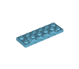 LEGO Medium Azure Plate 2 x 6 x 0.7 with 4 Studs on Side (72132 / 87609)