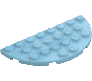 LEGO Asuurinsininen Levy 4 x 8 Pyöreä Puoli Ympyrä (22888)