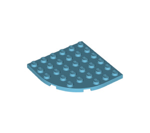 LEGO Medium azuurblauw Plaat 6 x 6 Ronde Hoek (6003)