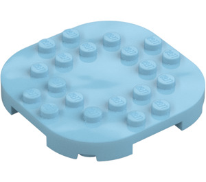 LEGO Medium azuurblauw Plaat 6 x 6 x 0.7 Rond Semicircle (66789)