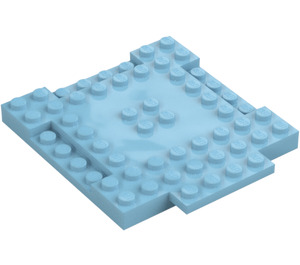 LEGO Medium Azure Plade 8 x 8 x 0.7 med Cutouts og Ledge (15624)