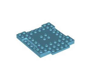 LEGO Medium Azure Plate 8 x 8 x 0.7 with Cutouts and Ledge (15624)