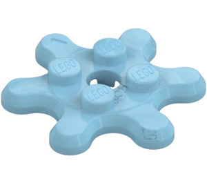 LEGO Medium Azure Plate Round 2 x 2 with 6 Gear Teeth (35442)